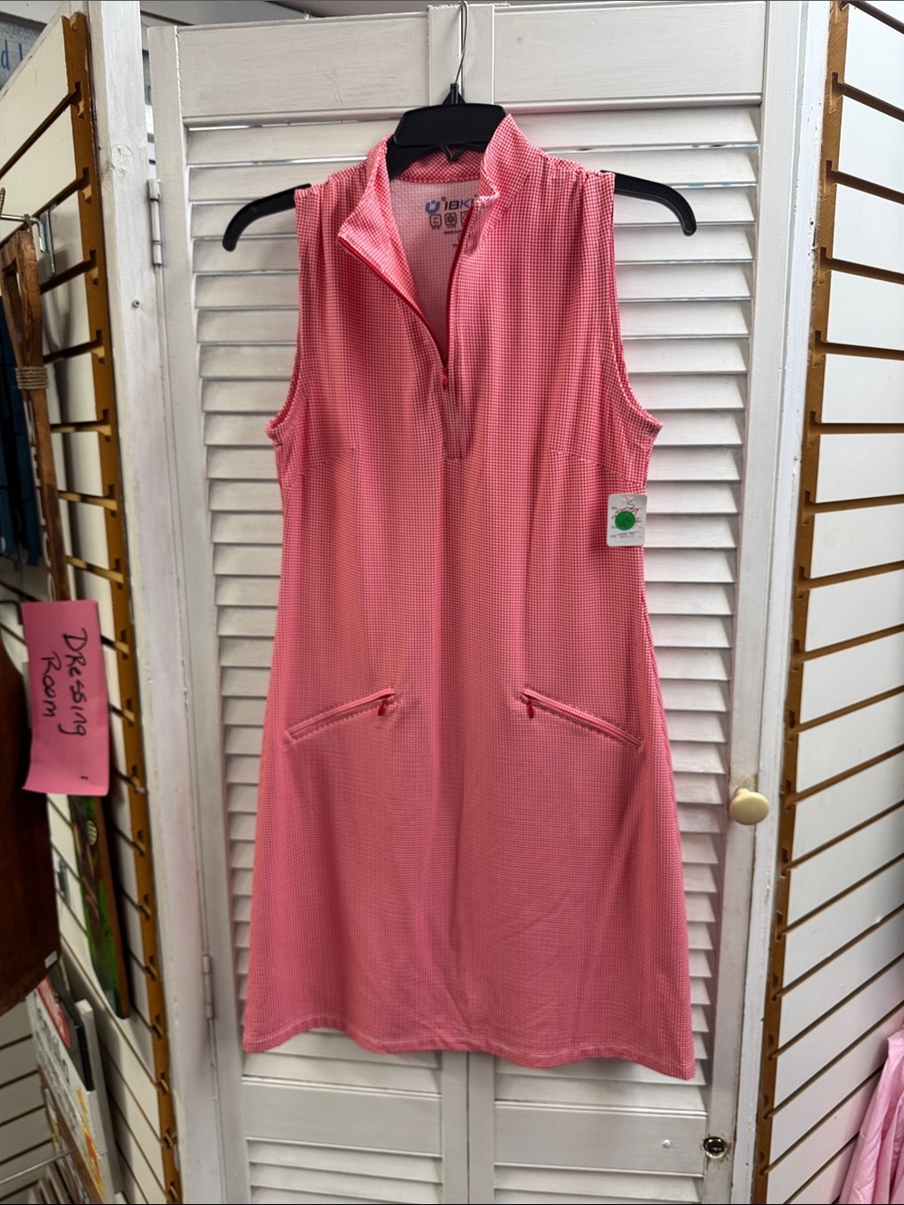 IBKUL Pink Sleeveless Zip-Front Golf Dress